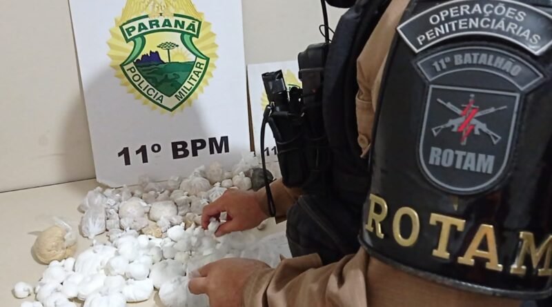 PM apreende grande quantidade de drogas, avaliada em quase R$ 200 mil em Campo Mourão