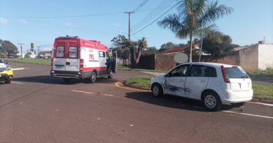 Acidente envolvendo dois veículos deixa duas pessoas feridas no JD Curitiba em Goioerê